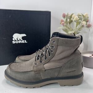 Sorel Carson Moc Toe Waterproof Boot Major/Wet Sand NM4763-245 Men's US 9 NWB